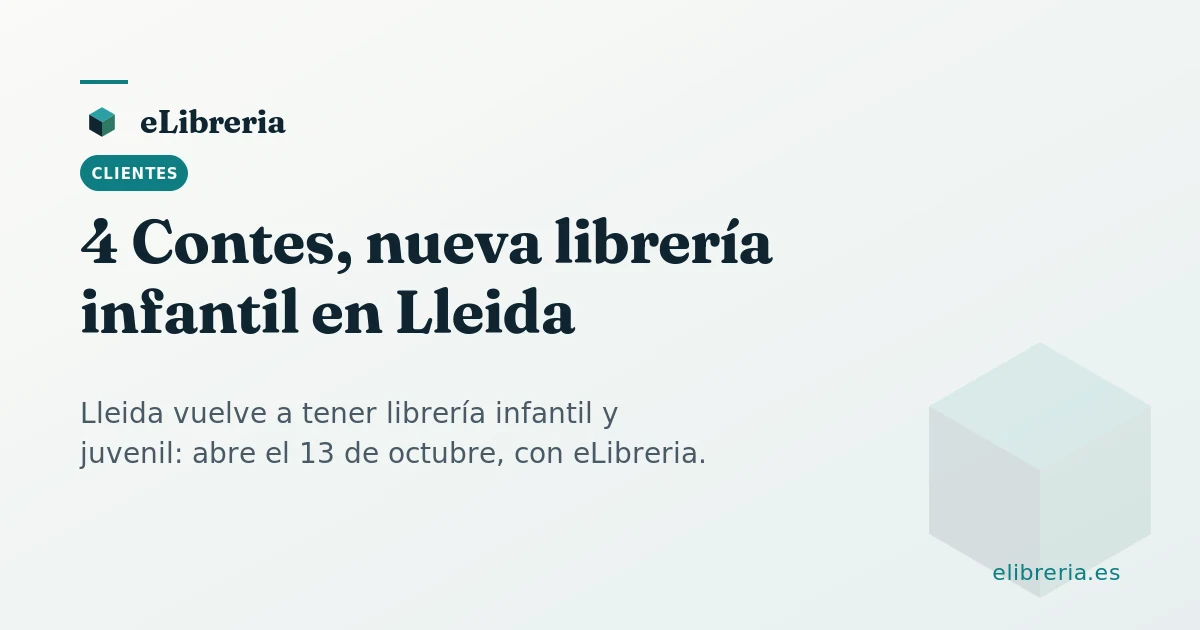 Tarjeta de portada del artículo: 4 Contes, nueva librería infantil en Lleida